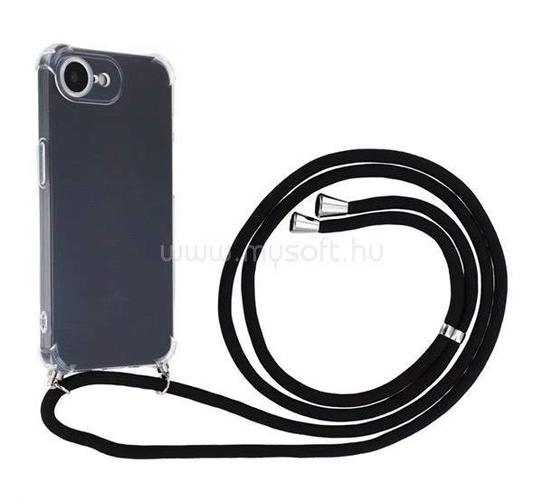 GIGAPACK iPhone 17e / 16e GIGAPACK Szilikon telefonvédő ütésállóság, nyakpánt, ÁTLÁTSZÓ