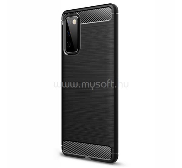 GIGAPACK Samsung S20 FE GIGAPACK szilikon telefonvédő ütésállóság, karbon minta, FEKETE