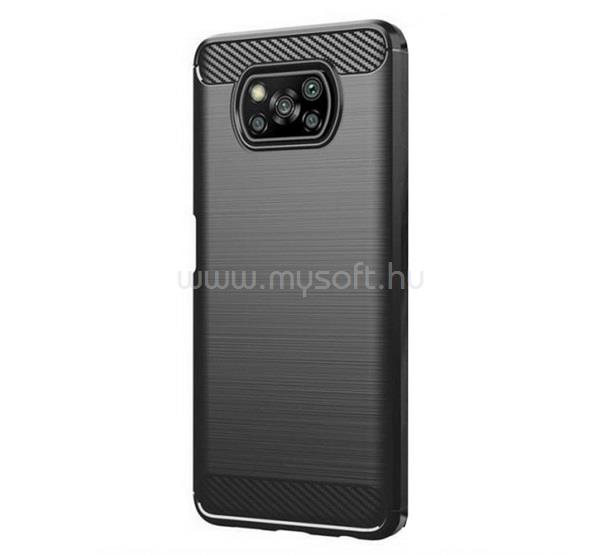 GIGAPACK Poco X3 Pro / X3 NFC GIGAPACK Szilikon telefonvédő ütésállóság, karbon minta, FEKETE