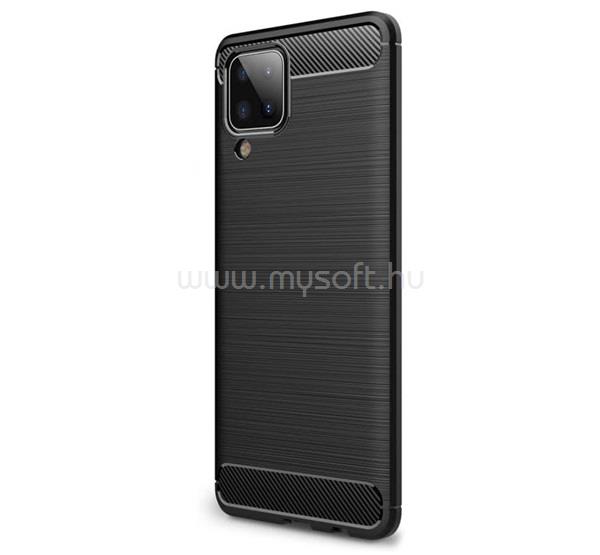 GIGAPACK Samsung A12 GIGAPACK szilikon telefonvédő ütésállóság, karbon minta, FEKETE