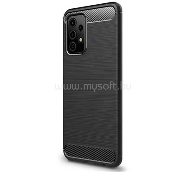 GIGAPACK Samsung A52s 5G / A52 5G / A52 4G GIGAPACK Szilikon telefonvédő ütésállóság, karbon minta, FEKETE