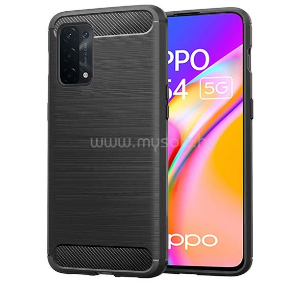 GIGAPACK Oppo A74 5G / A54 5G GIGAPACK Szilikon telefonvédő ütésállóság, karbon minta, FEKETE