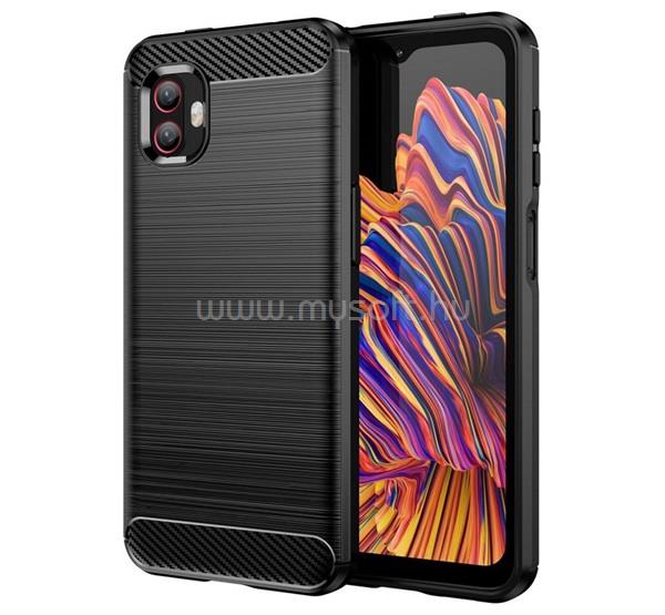 GIGAPACK Samsung Xcover 6 Pro GIGAPACK szilikon telefonvédő ütésállóság, karbon minta, FEKETE