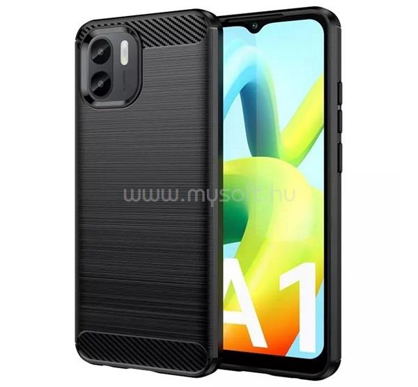 GIGAPACK Redmi A2 / A1 GIGAPACK Szilikon telefonvédő ütésállóság, karbon minta, FEKETE