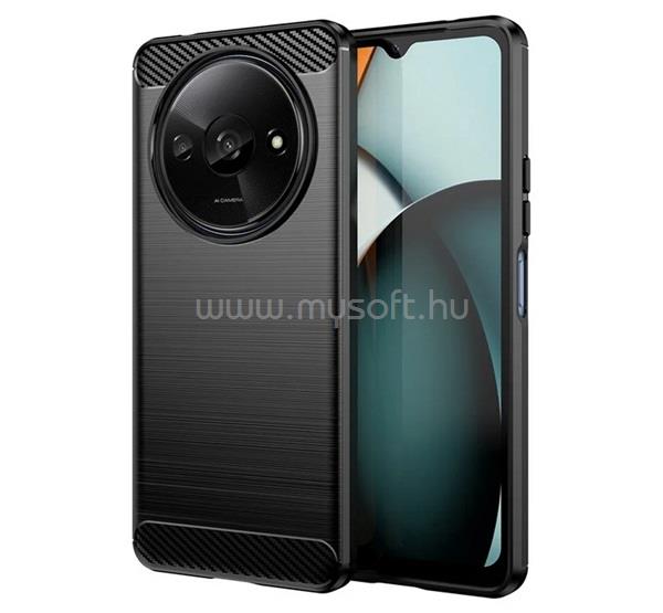 GIGAPACK Redmi A3 4G GIGAPACK Szilikon telefonvédő ütésállóság, karbon minta, FEKETE
