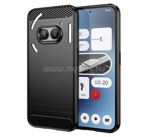 GIGAPACK Nothing Phone 2a Plus / Phone 2a GIGAPACK Szilikon telefonvédő ütésállóság, karbon minta, FEKETE