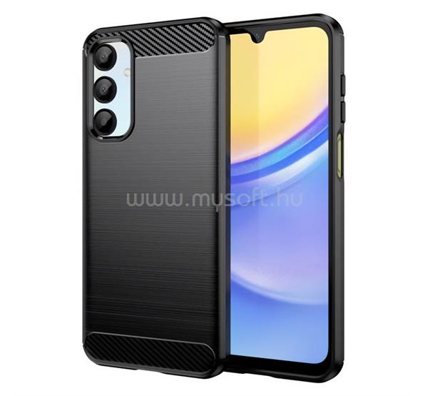 GIGAPACK Samsung A16 4G / A16 5G GIGAPACK Szilikon telefonvédő ütésállóság, karbon minta, FEKETE