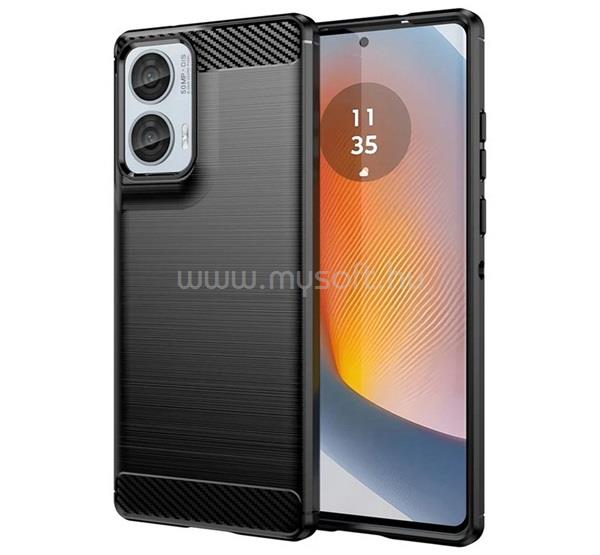 GIGAPACK Motorola Moto G85 5G / Edge 50 Fusion 5G GIGAPACK Szilikon telefonvédő ütésállóság, karbon minta, FEKETE