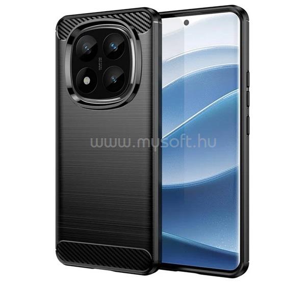 GIGAPACK Redmi Note 14 Pro Plus 5G GIGAPACK Szilikon telefonvédő ütésállóság, karbon minta, FEKETE