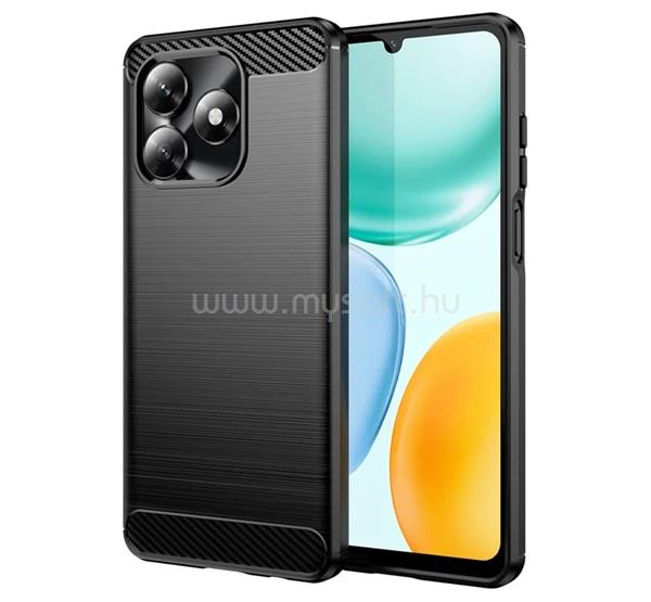 GIGAPACK Honor X5c Plus GIGAPACK Szilikon telefonvédő ütésállóság, karbon minta, FEKETE