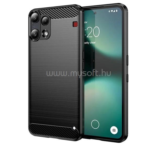 GIGAPACK Nothing Phone 3a Lite GIGAPACK Szilikon telefonvédő ütésállóság, karbon minta, FEKETE