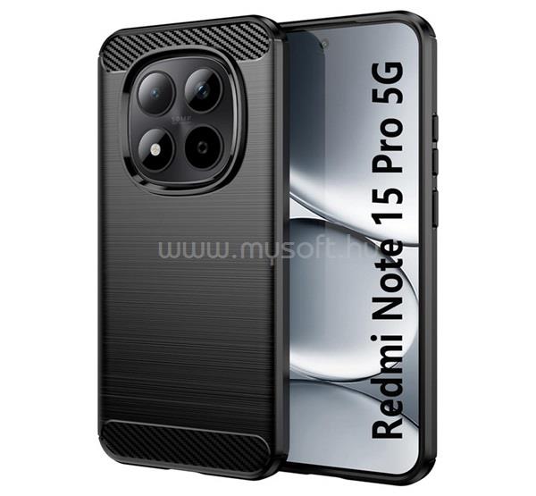 GIGAPACK Redmi Note 15 Pro 5G GIGAPACK Szilikon telefonvédő ütésállóság, karbon minta, FEKETE