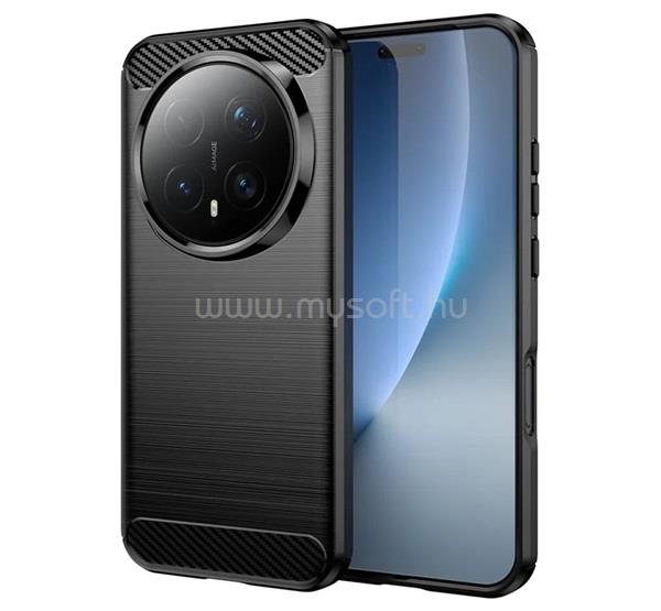 GIGAPACK Honor Magic 8 Pro GIGAPACK Szilikon telefonvédő ütésállóság, karbon minta, FEKETE