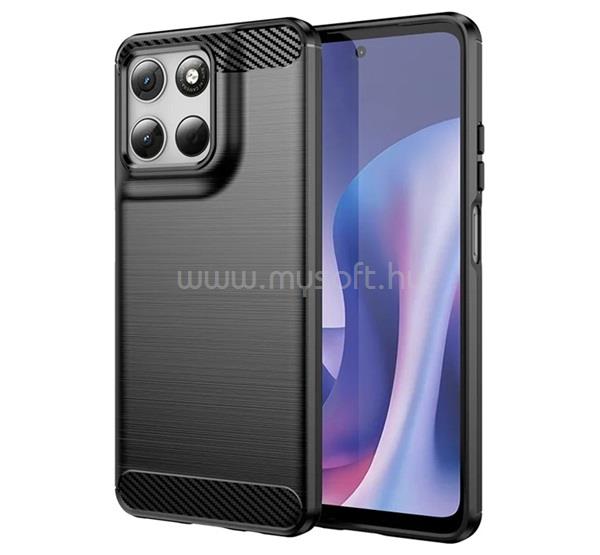 GIGAPACK Motorola Moto G57 Power 5G GIGAPACK Szilikon telefonvédő ütésállóság, karbon minta, FEKETE