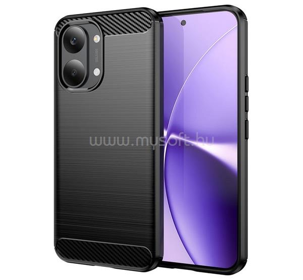 GIGAPACK Poco X8 Pro Max GIGAPACK Szilikon telefonvédő ütésállóság, karbon minta, FEKETE