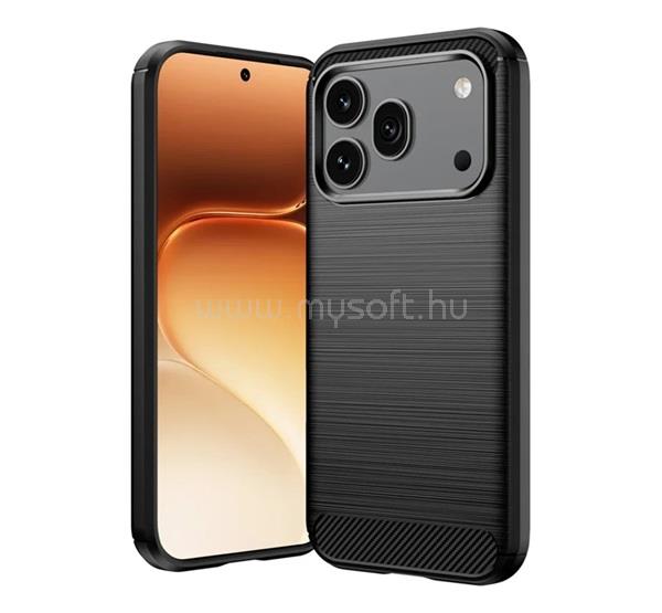 GIGAPACK Honor 600 / 600 Pro GIGAPACK Szilikon telefonvédő ütésállóság, karbon minta, FEKETE