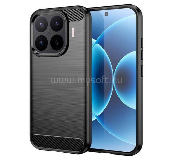 GIGAPACK Xiaomi 17T Pro GIGAPACK Szilikon telefonvédő ütésállóság, karbon minta, FEKETE