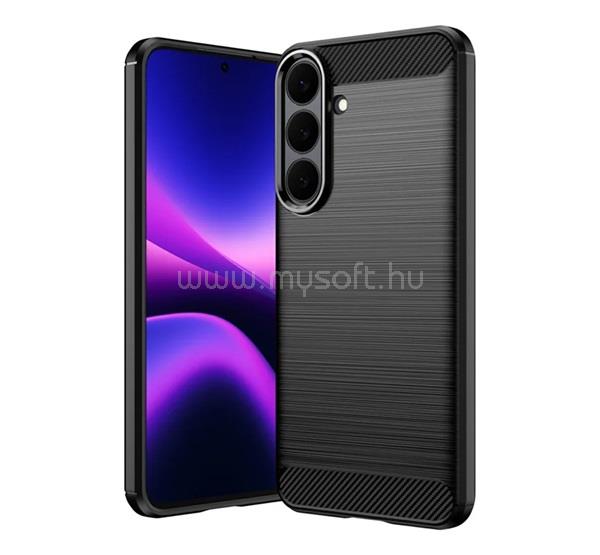 GIGAPACK Samsung S26 FE GIGAPACK Szilikon telefonvédő ütésállóság, karbon minta, FEKETE