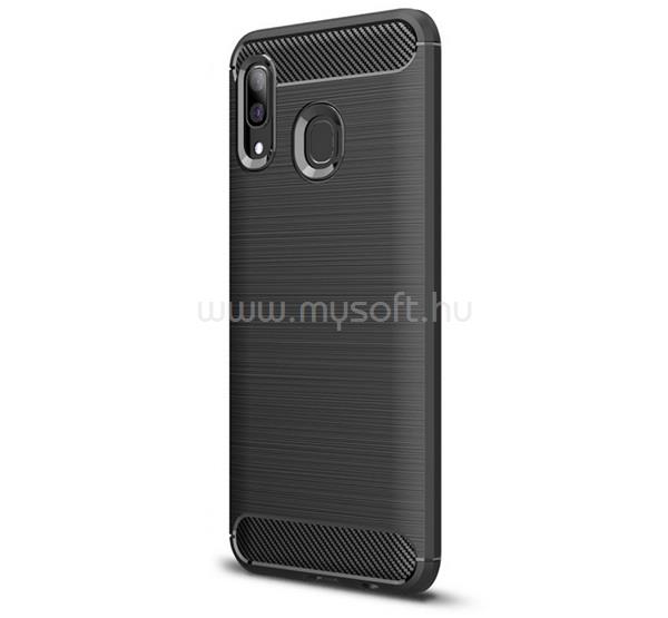GIGAPACK Samsung A40 GIGAPACK szilikon telefonvédő ütésállóság, karbon minta, FEKETE