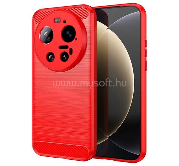GIGAPACK Xiaomi 17 Ultra GIGAPACK Szilikon telefonvédő ütésállóság, karbon minta, PIROS