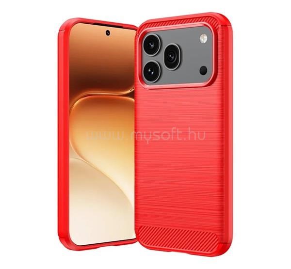GIGAPACK Honor 600 / 600 Pro GIGAPACK Szilikon telefonvédő ütésállóság, karbon minta, PIROS