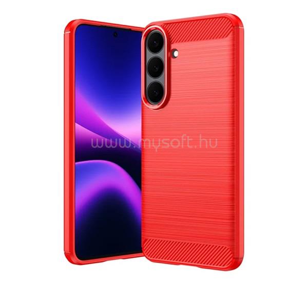 GIGAPACK Samsung S26 FE GIGAPACK Szilikon telefonvédő ütésállóság, karbon minta, PIROS