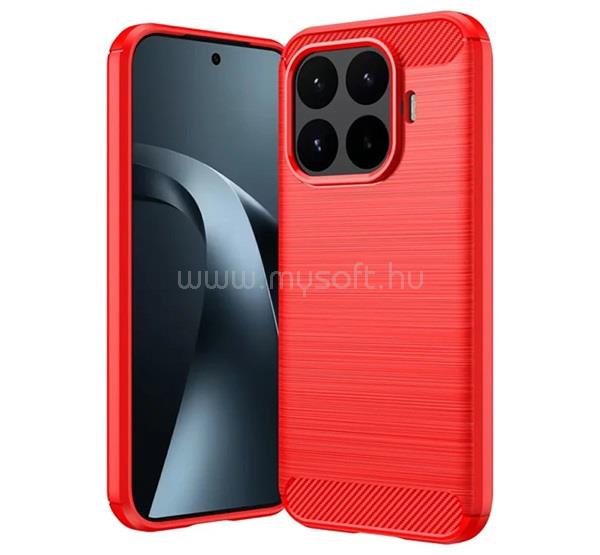 GIGAPACK Xiaomi 17T GIGAPACK Szilikon telefonvédő ütésállóság, karbon minta, PIROS