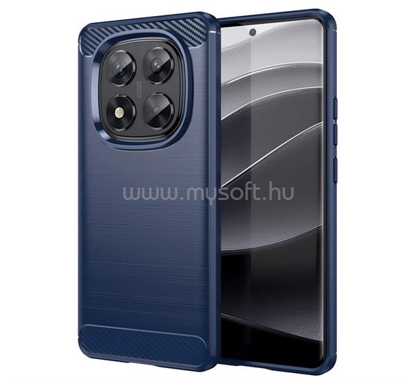 GIGAPACK Poco X7 / Redmi Note 14 Pro 5G GIGAPACK Szilikon telefonvédő ütésállóság, karbon minta, SÖTÉTKÉK
