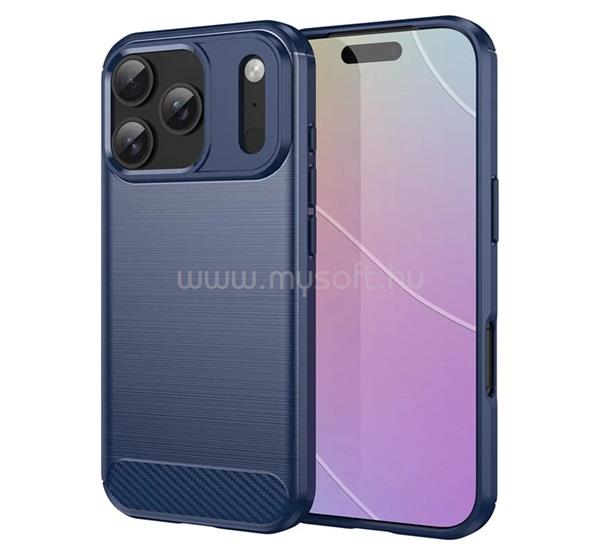 GIGAPACK iPhone 18 Pro / 17 Pro GIGAPACK Szilikon telefonvédő ütésállóság, karbon minta, SÖTÉTKÉK
