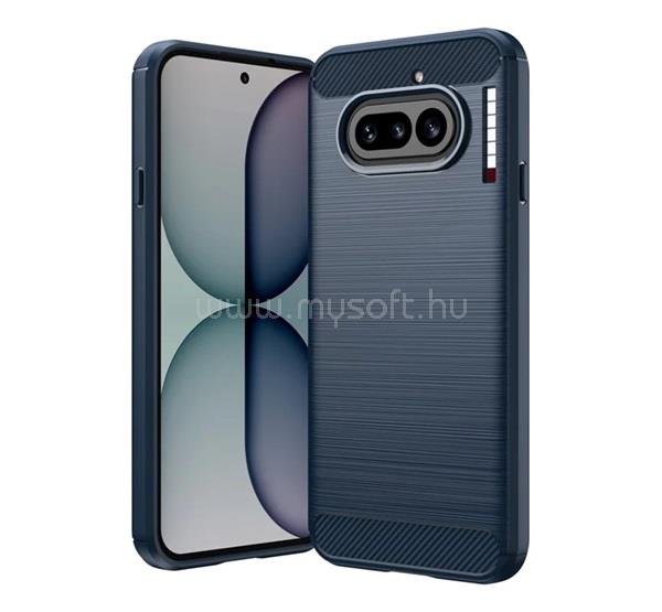 GIGAPACK Nothing Phone 4a GIGAPACK Szilikon telefonvédő ütésállóság, karbon minta, SÖTÉTKÉK