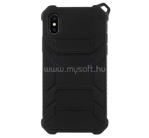GIGAPACK iPhone XS 5.8 / X 5.8 GIGAPACK Szilikon telefonvédő ütésállóság, nyakba akasztható, FEKETE