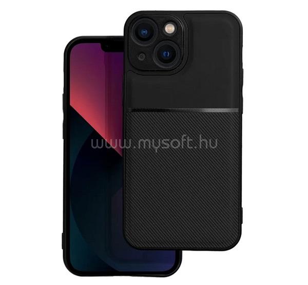 GIGAPACK iPhone 15 GIGAPACK Szilikon telefonvédő ütésállóság, csíkos, FEKETE