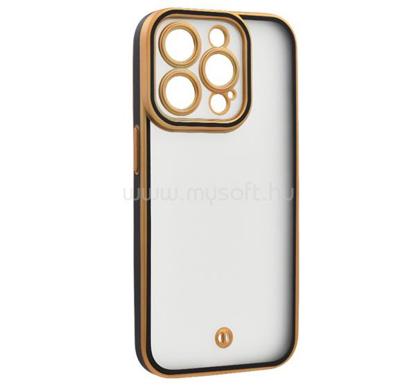 GIGAPACK iPhone 15 Pro GIGAPACK Szilikon telefonvédő ütésállóság, kameravédő, ARANY/FEKETE