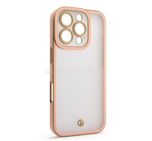 GIGAPACK iPhone 16 Pro Max GIGAPACK Szilikon telefonvédő ütésállóság, kameravédő, ARANY/RÓZSASZÍN