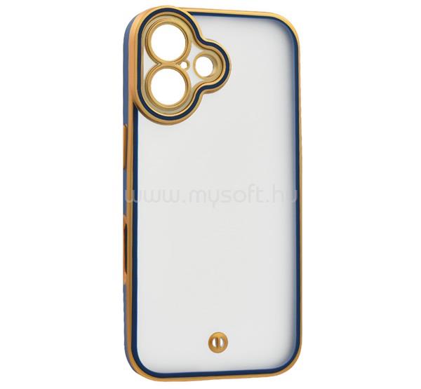 GIGAPACK iPhone 16 GIGAPACK Szilikon telefonvédő ütésállóság, kameravédő, ARANY/SÖTÉTKÉK
