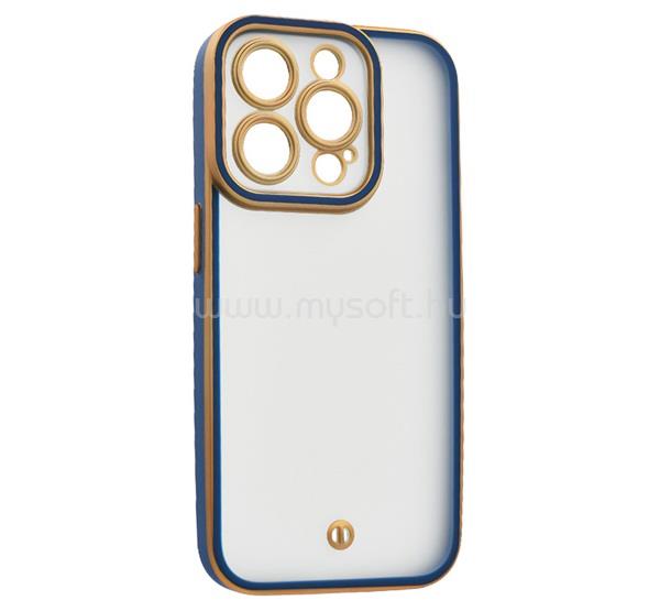 GIGAPACK iPhone 15 Pro GIGAPACK Szilikon telefonvédő ütésállóság, kameravédő, ARANY/SÖTÉTKÉK