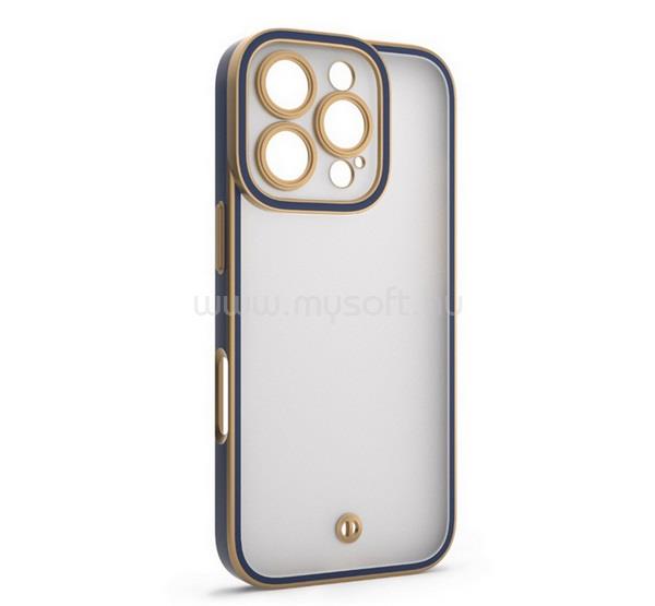 GIGAPACK iPhone 16 Pro Max GIGAPACK Szilikon telefonvédő ütésállóság, kameravédő, ARANY/SÖTÉTKÉK