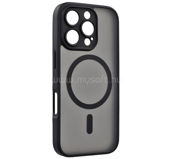 GIGAPACK iPhone 16 Pro GIGAPACK Szilikon telefonvédő ütésállóság, MagSafe, FEKETE