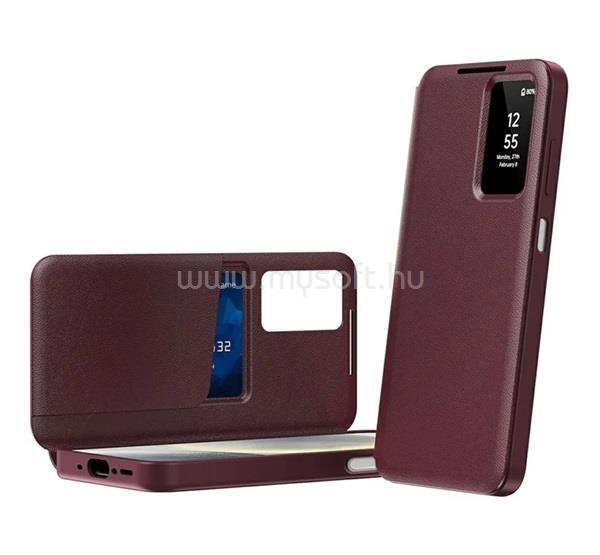 GIGAPACK Samsung A37 5G GIGAPACK Tok álló aktív FLIP, Smart View Cover, BORDÓ