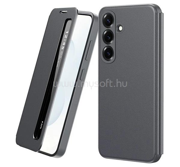 GIGAPACK Samsung A18 5G / A18 4G / A17 4G GIGAPACK Tok álló aktív FLIP, Smart View Window, SÖTÉTSZÜRKE