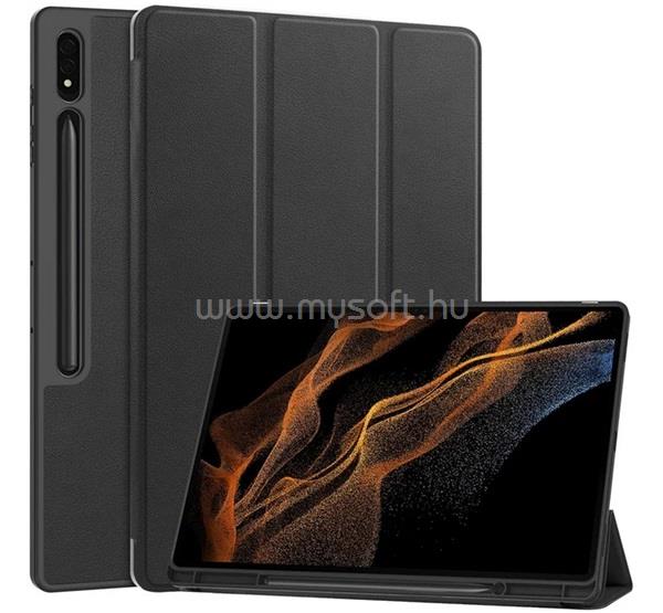 GIGAPACK Samsung Tab S10 Ultra LTE / Tab S10 Ultra WIFI GIGAPACK Tok álló, bőr hatású aktív FLIP, ceruza tartó, FEKETE