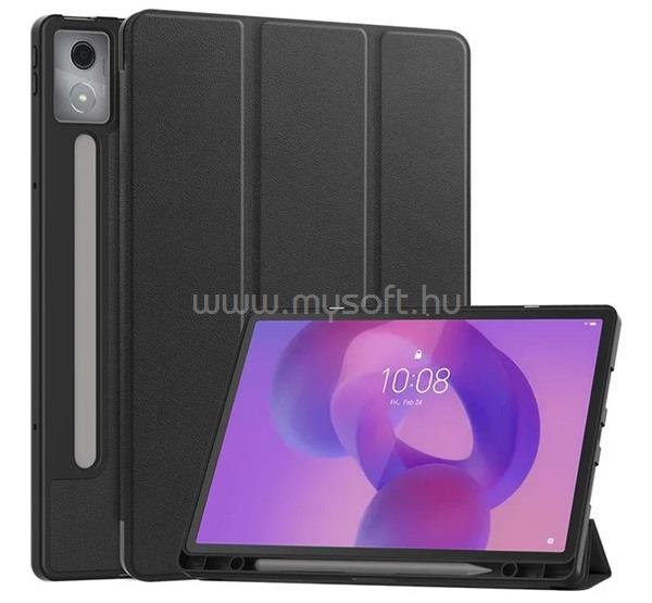 GIGAPACK Lenovo Idea Tab Pro GIGAPACK Tok álló, bőr hatású aktív FLIP, ceruza tartó, FEKETE