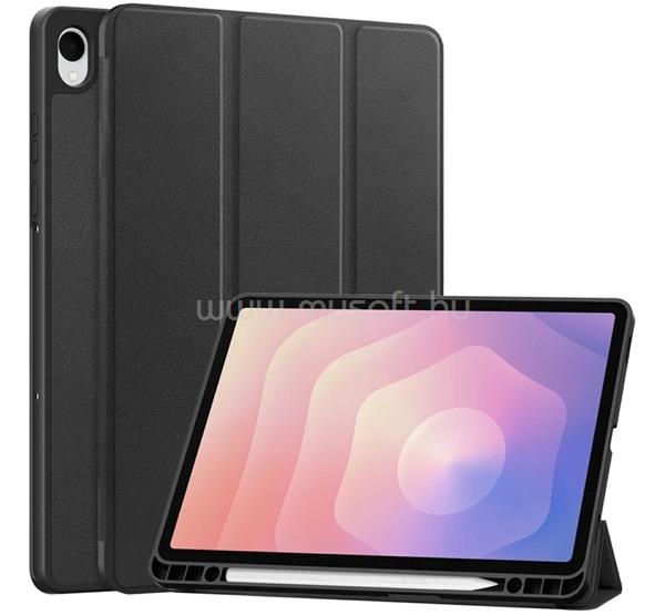 GIGAPACK Samsung Tab S11 5G / Tab S11 WIFI GIGAPACK Tok álló, bőr hatású aktív FLIP, ceruza tartó, FEKETE