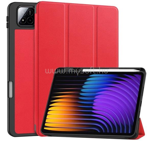 GIGAPACK Xiaomi Pad 8 Pro / Pad 8 / Pad 7 Pro GIGAPACK Tok álló, bőr hatású aktív FLIP, ceruza tartó, PIROS