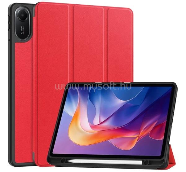 GIGAPACK Redmi Pad 2 GIGAPACK Tok álló, bőr hatású aktív FLIP, ceruza tartó, PIROS
