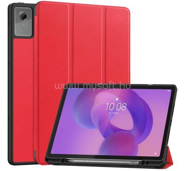 GIGAPACK Lenovo Idea Tab Plus GIGAPACK Tok álló, bőr hatású aktív FLIP, ceruza tartó, PIROS