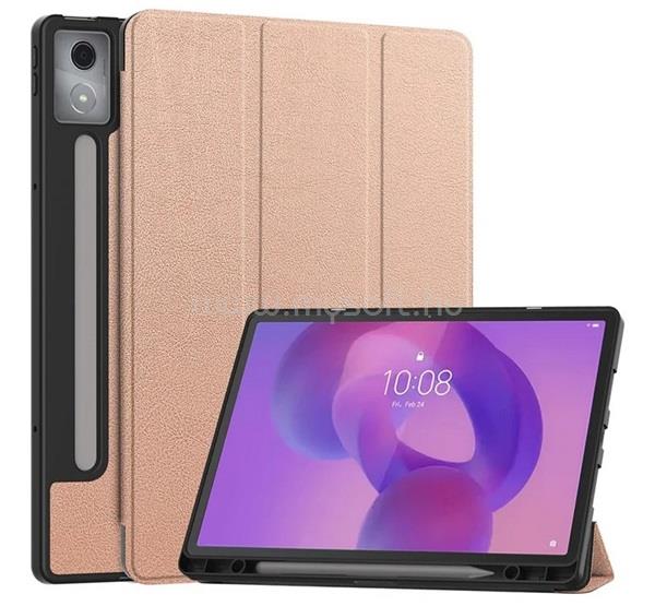 GIGAPACK Lenovo Idea Tab Pro GIGAPACK Tok álló, bőr hatású aktív FLIP, ceruza tartó, ROZÉARANY