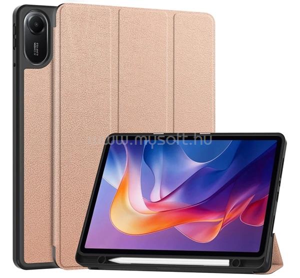 GIGAPACK Redmi Pad 2 GIGAPACK Tok álló, bőr hatású aktív FLIP, ceruza tartó, ROZÉARANY