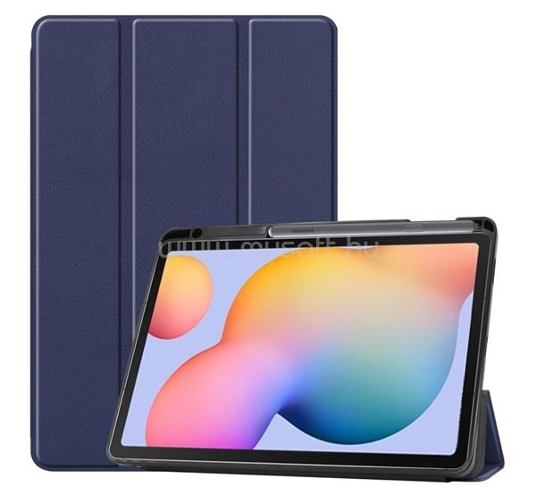 GIGAPACK Samsung Tab S6 Lite 10.4 LTE GIGAPACK Tok álló, bőr hatású aktív FLIP, ceruza tartó, SÖTÉTKÉK