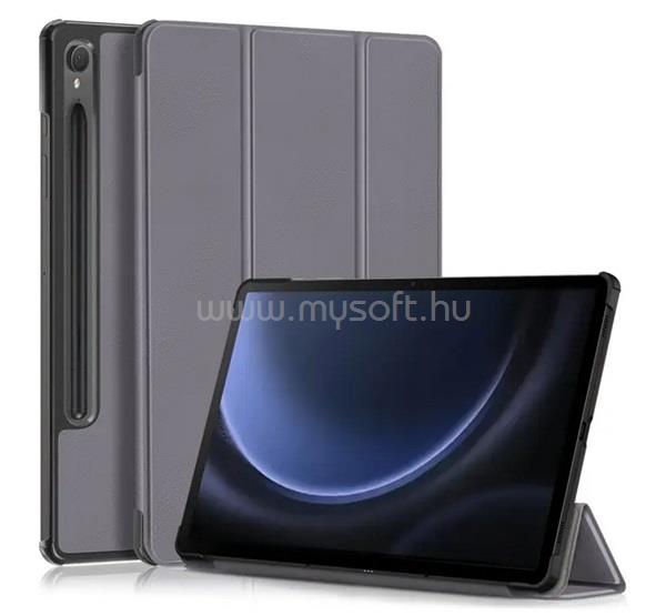 GIGAPACK Samsung Tab S10 Lite WIFI / Tab S10 Lite LTE GIGAPACK Tok álló, bőr hatású aktív FLIP, ceruza tartó, SÖTÉTSZÜRKE